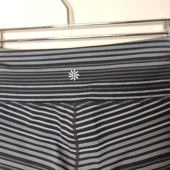Athleta Chaturanga Tight Striped Black Grey - Picture 8 of 9